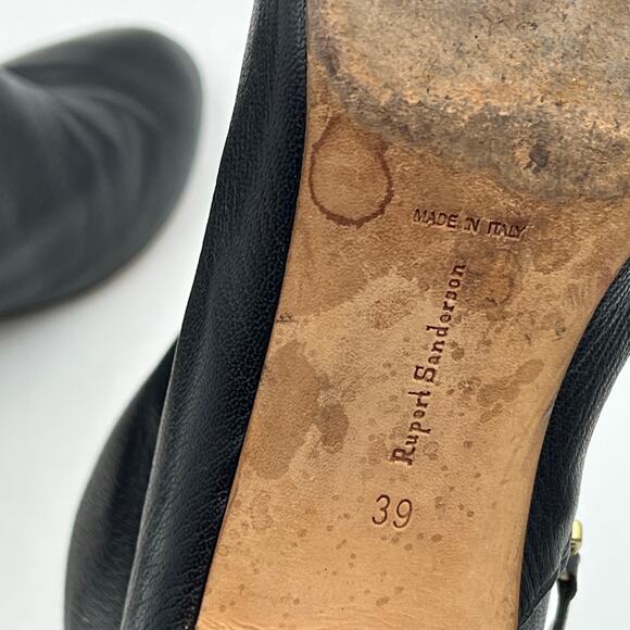 Rupert Sanderson Gracey Boots Black Leather Ankle Booties - Picture 4 of 8